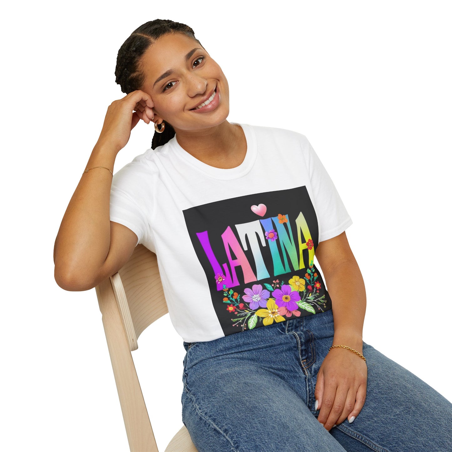 Colorful Latina Floral T-Shirt, Unisex Tee, Pride Shirt, Floral Graphic Tee, Gift for Her, Summer Style, Celebration Shirt