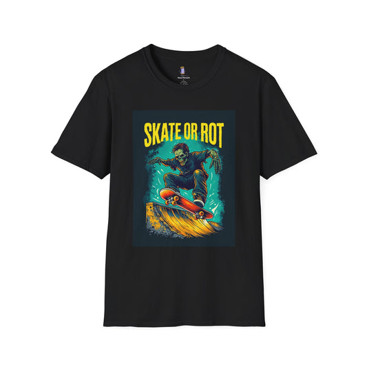 Skate or Rot Unisex Softstyle T-Shirt - Perfect for Skate Lovers, Casual Wear, Gift for Birthdays, Skateboarding Events, Summer Days