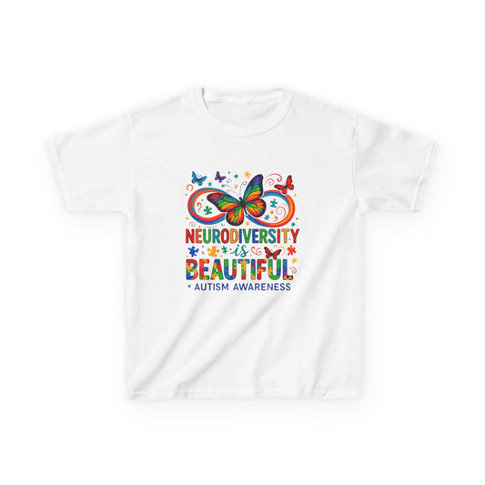 Neurodiversity Butterfly Tee - Autism Awareness Kids Shirt