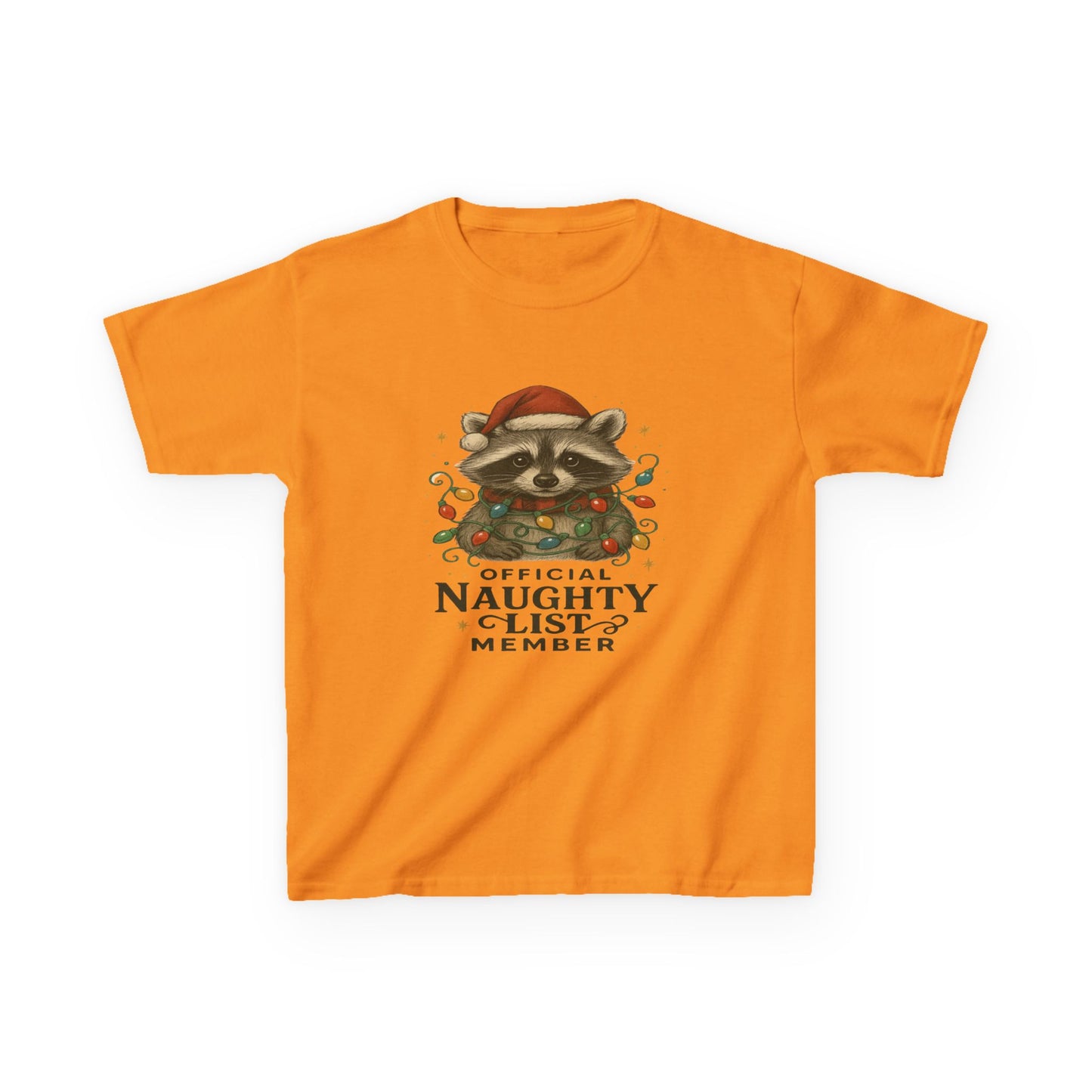 Naughty Raccoon Christmas Tee - Holiday Gift for Kids
