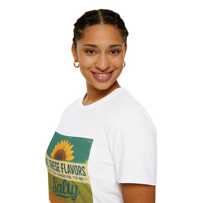 Sunflower Salty T-Shirt: Unisex Softstyle Tee for Sunshine Lovers, Casual Wear, Birthday Gift, Summer Vibes, Relaxed Style