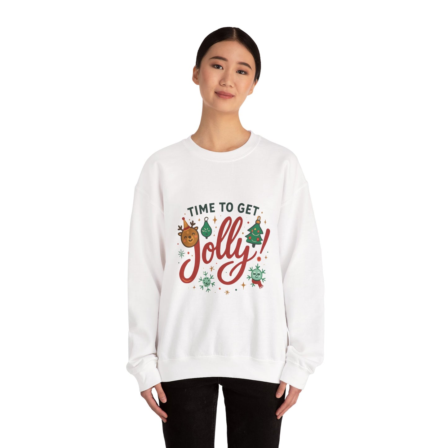 Holiday Sweatshirt - "Time to Get Jolly!" Christmas Crewneck