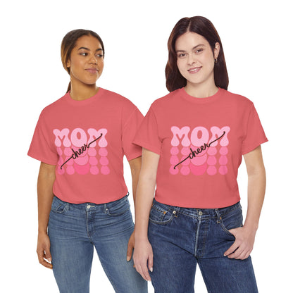 MOM Cheer – Pink Bubble Letter Spirit Tee