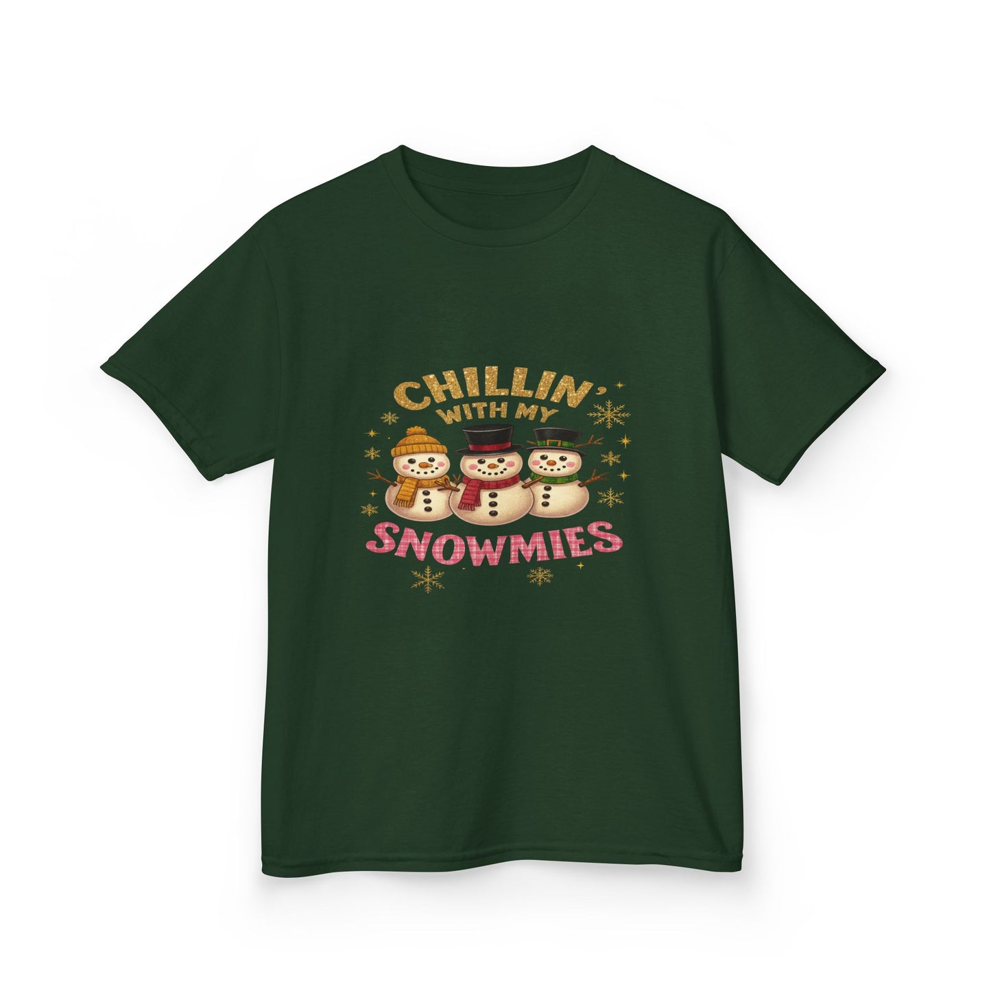 Chillin' with My Snowmies - Holiday Dinosaur Kids Tee