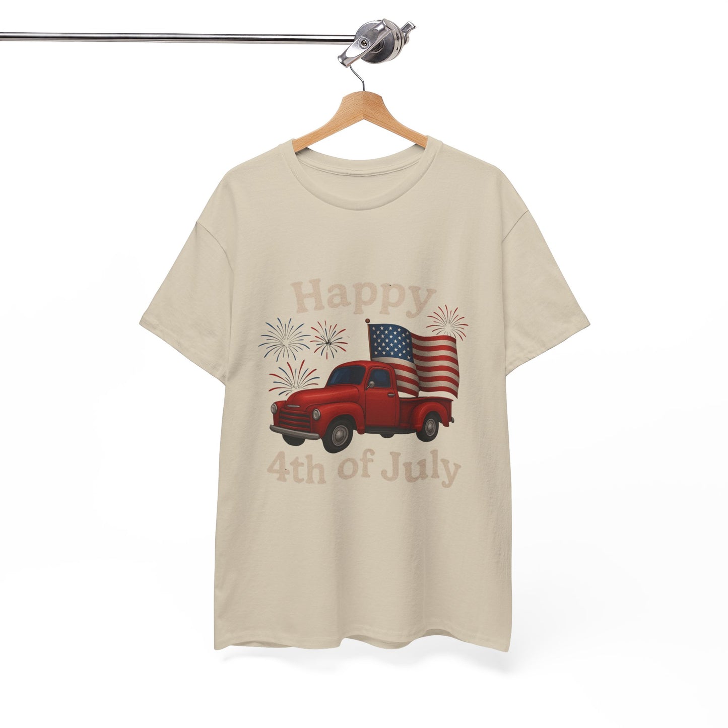 🚙 Happy 4th of July Truck Tee – Patriotic Vintage Pickup Shirt
