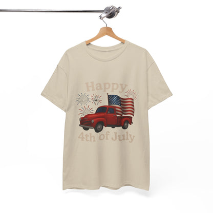 🚙 Happy 4th of July Truck Tee – Patriotic Vintage Pickup Shirt