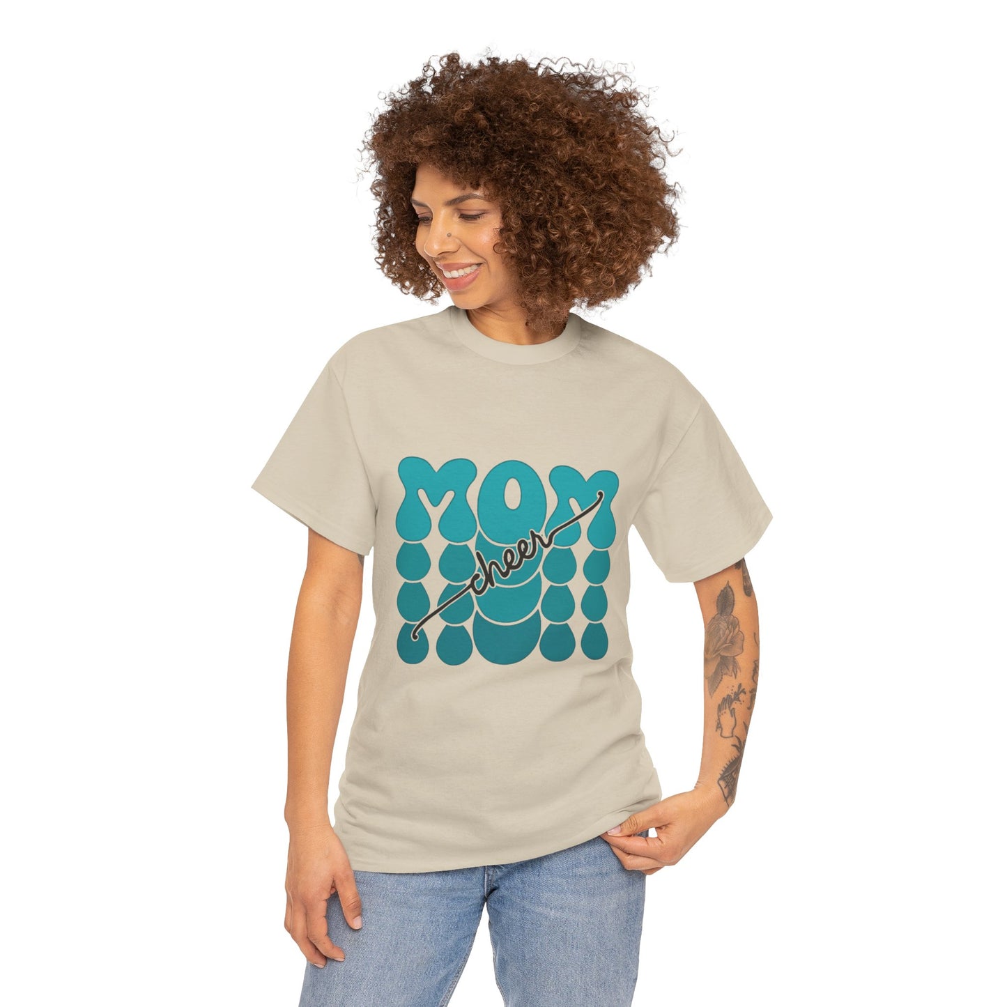 MOM Cheer – Turquoise Spirit Tee