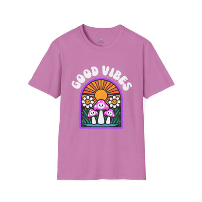 Good Vibes Unisex Softstyle T-Shirt, Fun Graphic Tee, Summer Vibe Shirt, Gift for Friends, Eco-Friendly Fashion
