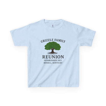 Grizzle Family Reunion Youth Tee, Family Gathering Shirt, Personalized Kids T-Shirt, Family Heritage Gift, Kids Reunion Apparel
