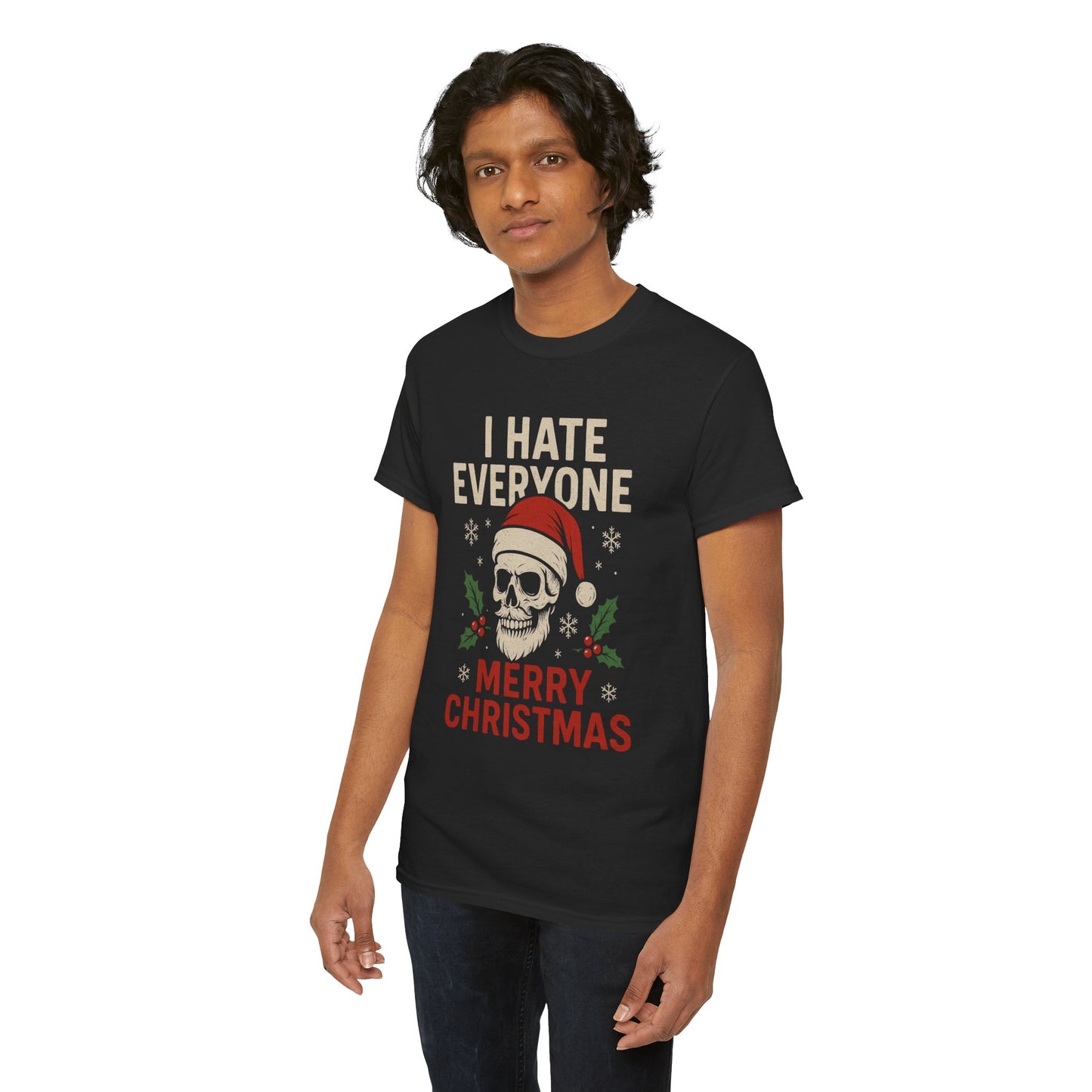 Grumpy Santa Skull Christmas Tee