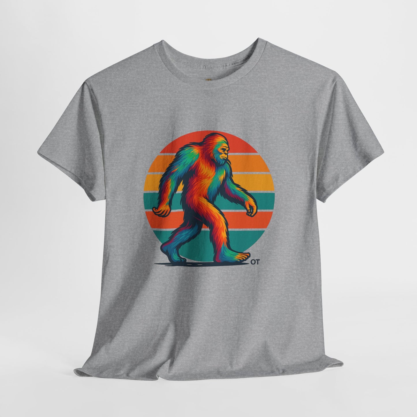 Colorful Bigfoot Unisex T-Shirt, Fun Graphic Tee for Nature Lovers, Perfect for Holidays, Festivals, Camping, Gifts