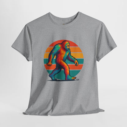 Colorful Bigfoot Unisex T-Shirt, Fun Graphic Tee for Nature Lovers, Perfect for Holidays, Festivals, Camping, Gifts