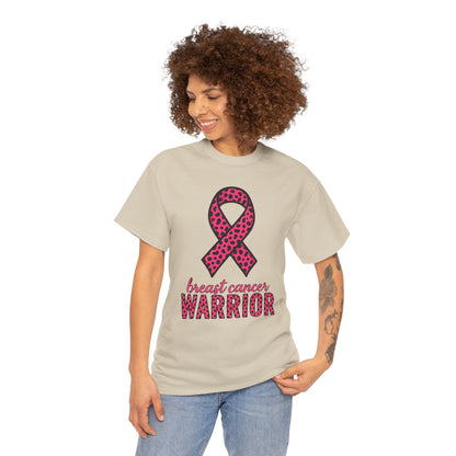 Pink Leopard Ribbon Breast Cancer Awareness Tee