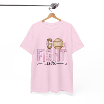 Go Fight Cure Baseball Pink Ribbon Awareness Tee