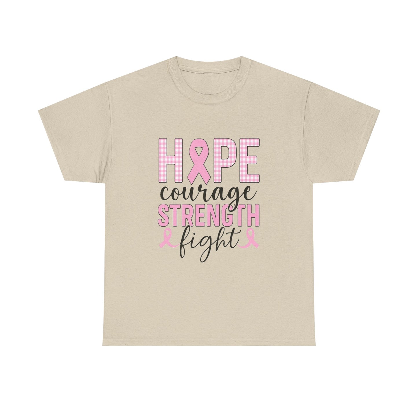 Hope, Courage & Strength Pink Ribbon Awareness Tee