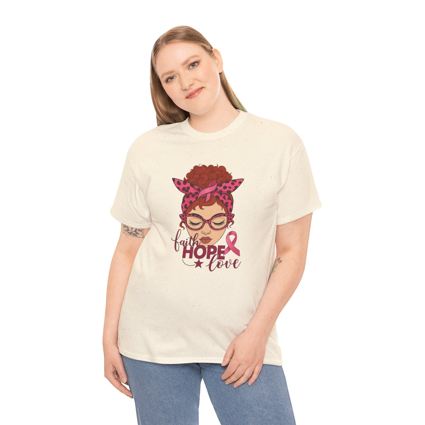 Empowering Cancer Awareness Tee, Hope Love Pink Ribbon Shirt, Inspirational Unisex Tee, Gifts for Breast Cancer Awareness, Supportive [...]
