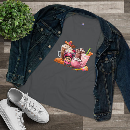 Latina Cute Beverage Women's Cotton Tee, Coffee Lover Gift, Cute Summer Shirt, Birthday Present, Cozy Foodie Tee