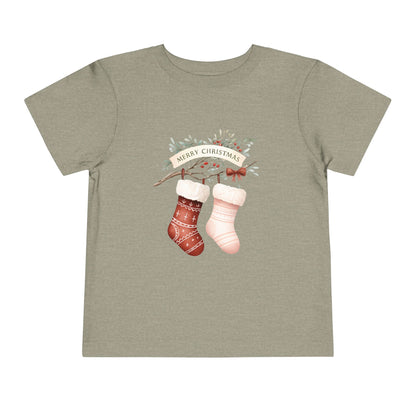 Toddler Christmas Tee with Festive Stockings, Holiday Shirt, Kids Christmas Outfit, Merry Christmas Top, Toddler Holiday Apparel, Gift [...]