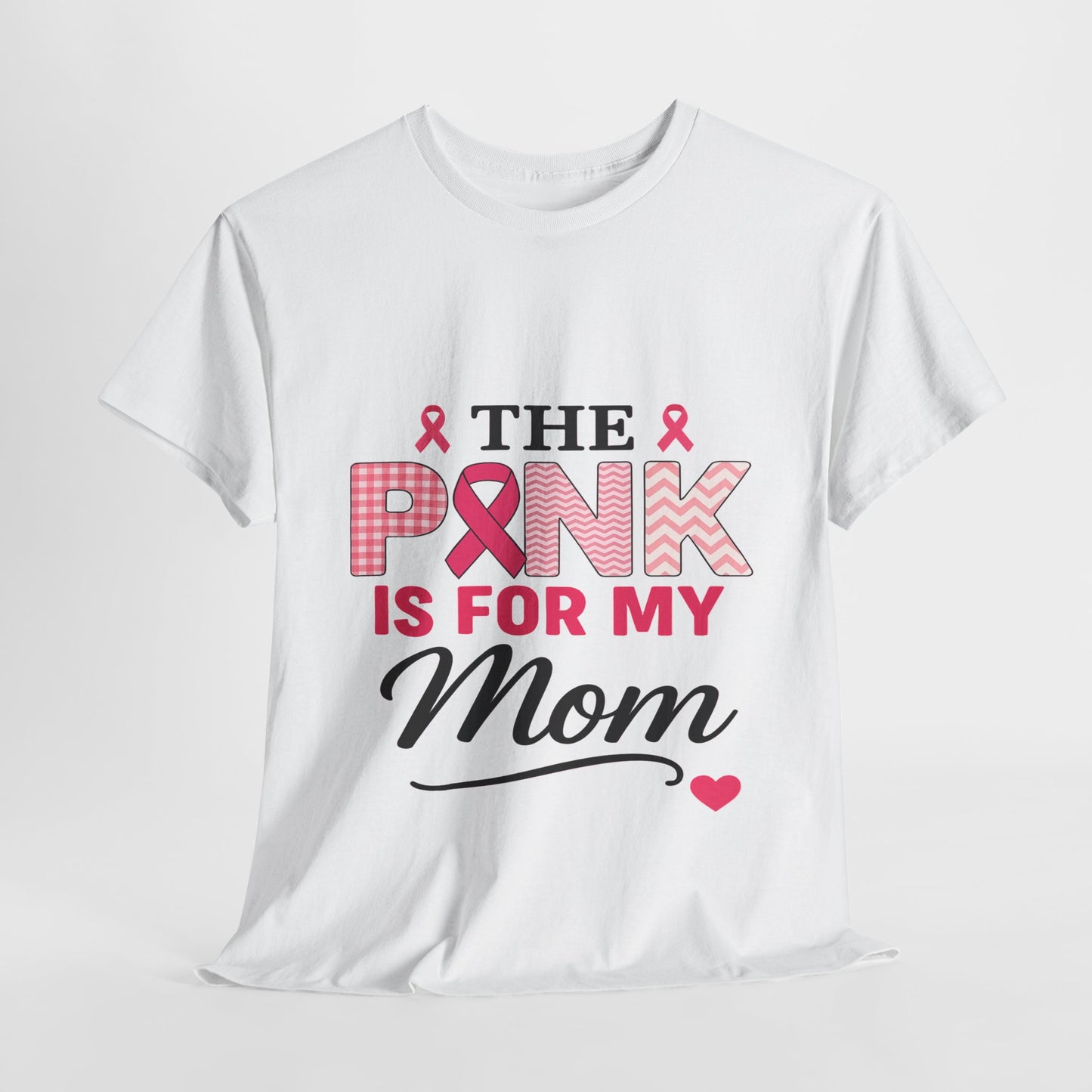 Mom's Strength: Pink Ribbon Breast Cancer Awareness Tee