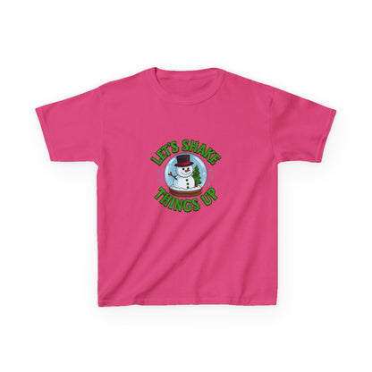 Snowman Dino Globe Kids Christmas Tee