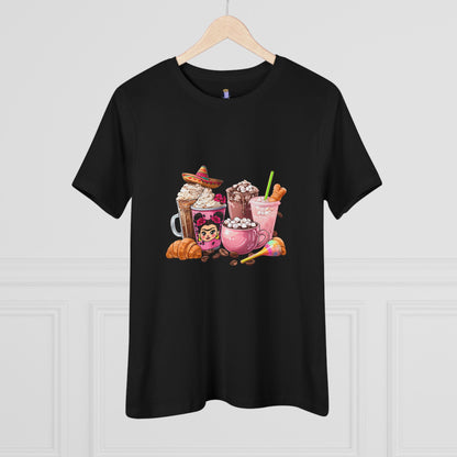 Latina Cute Beverage Women's Cotton Tee, Coffee Lover Gift, Cute Summer Shirt, Birthday Present, Cozy Foodie Tee