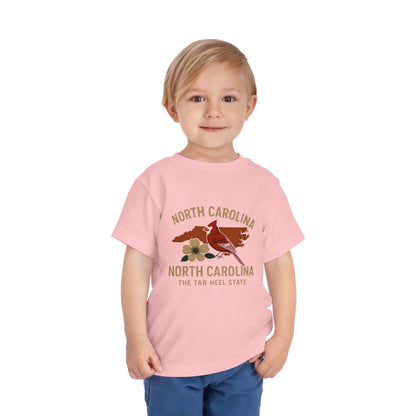 Toddler Tee - NC Cardinal and Dogwood Flower Design