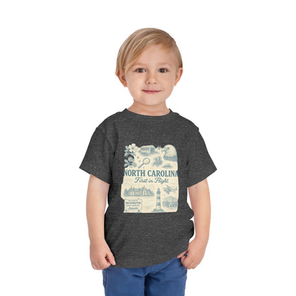 Toddler Tee - NC Landmarks Vintage First in Flight Design
