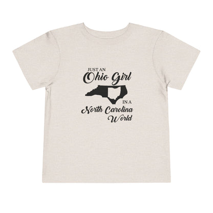 Toddler Tee Ohio Girl in North Carolina World Design Shirt