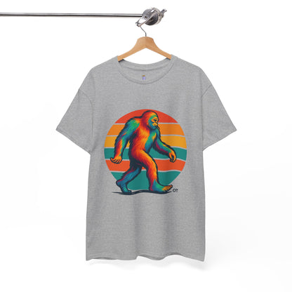 Colorful Bigfoot Unisex T-Shirt, Fun Graphic Tee for Nature Lovers, Perfect for Holidays, Festivals, Camping, Gifts