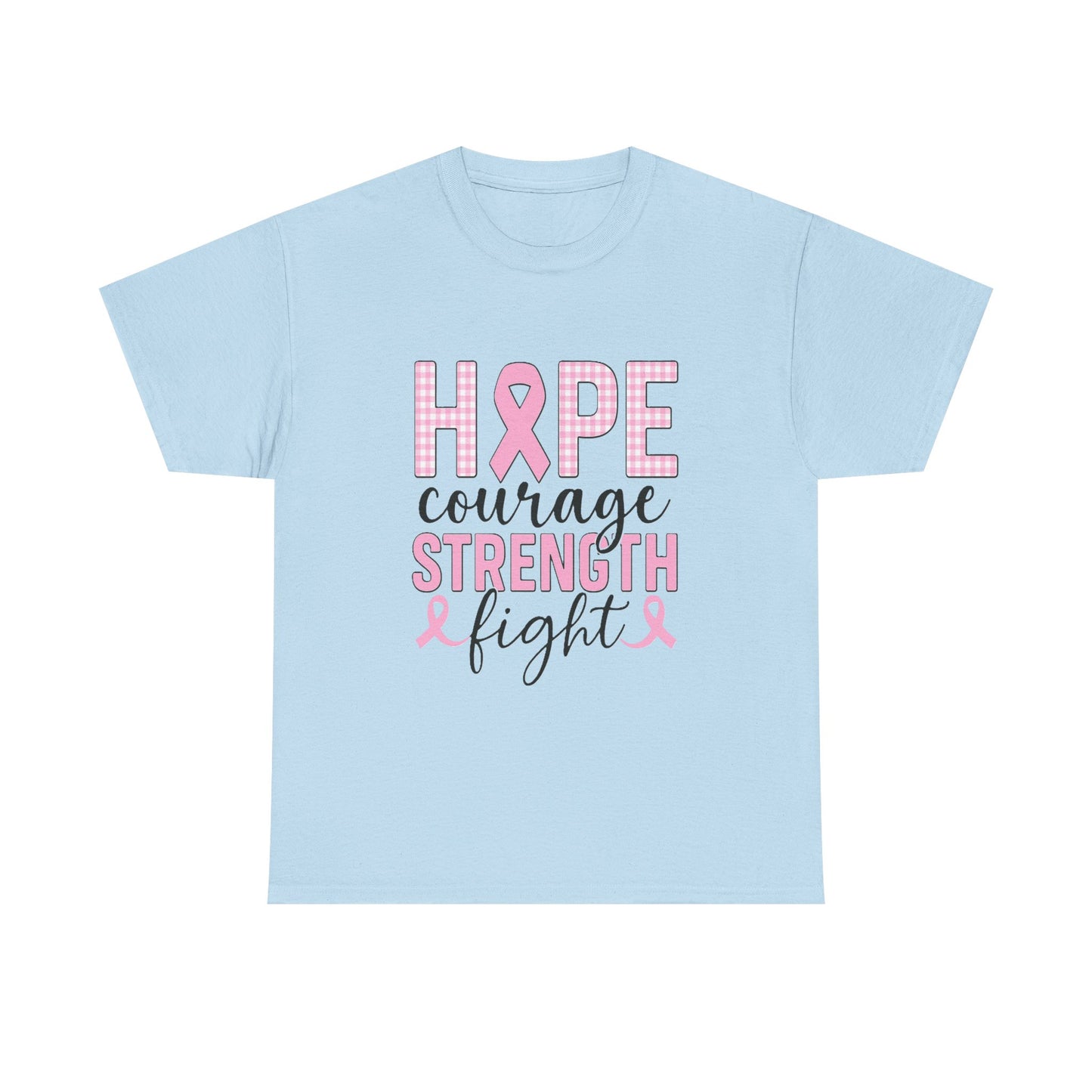 Hope, Courage & Strength Pink Ribbon Awareness Tee