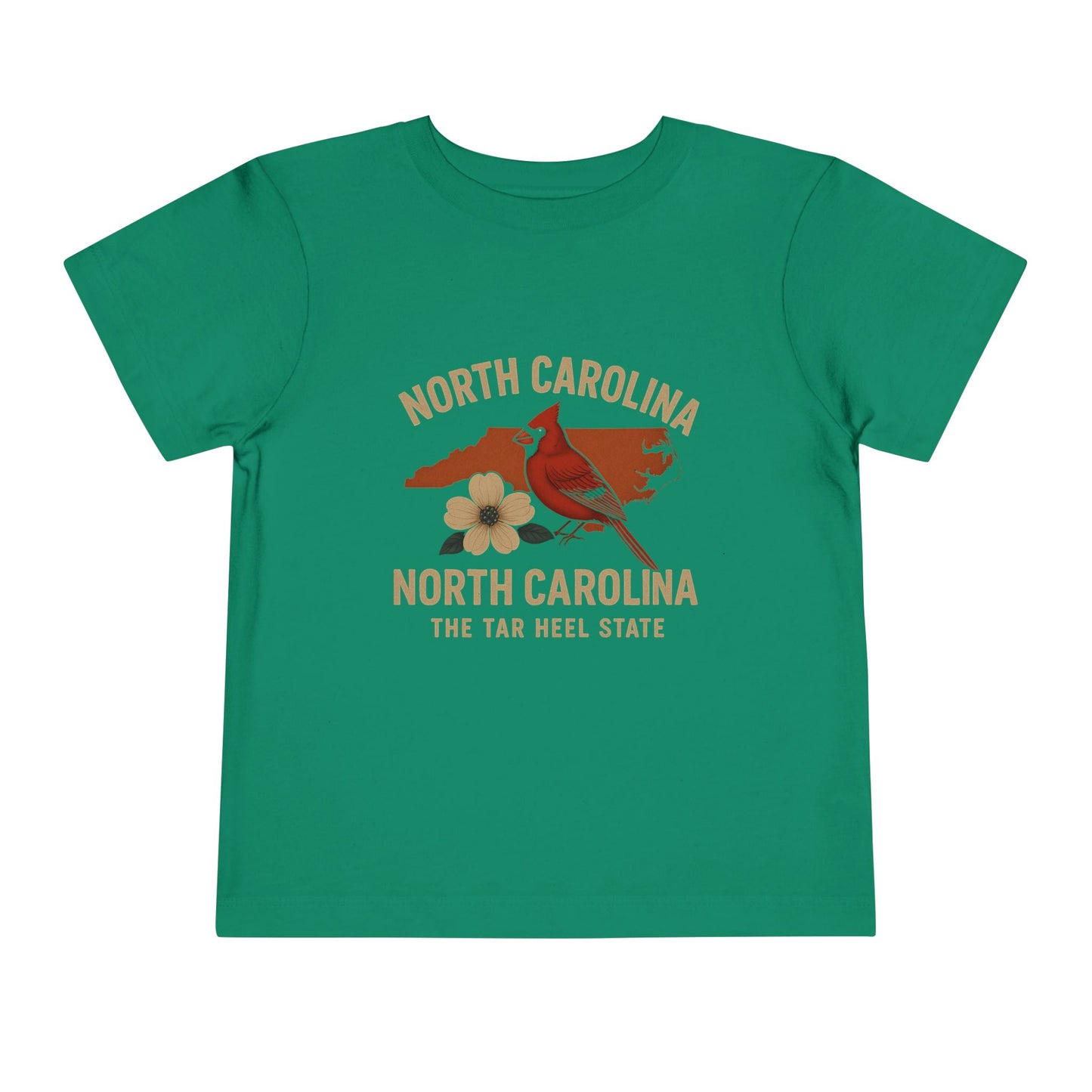 Toddler Tee - NC Cardinal and Dogwood Flower Design