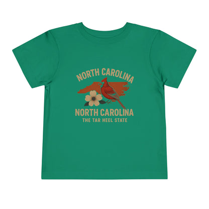Toddler Tee - NC Cardinal and Dogwood Flower Design