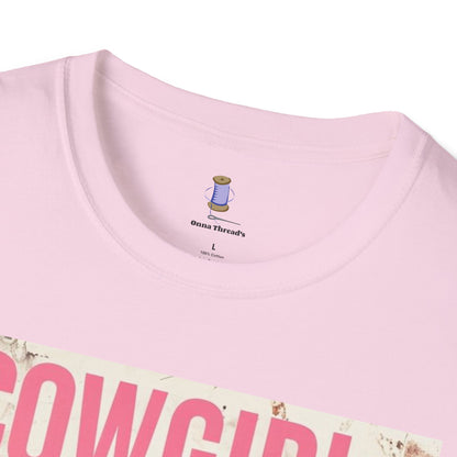 Cowgirl Skull Graphic Tee, Unisex Softstyle T-Shirt, Western Style Shirt, Gift for Cowgirls, Country Music Lover Shirt, Rodeo Outfit