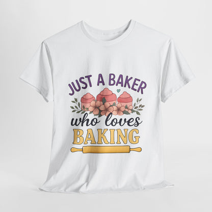Baking Lover Tee with Cupcake and Rolling Pin Design