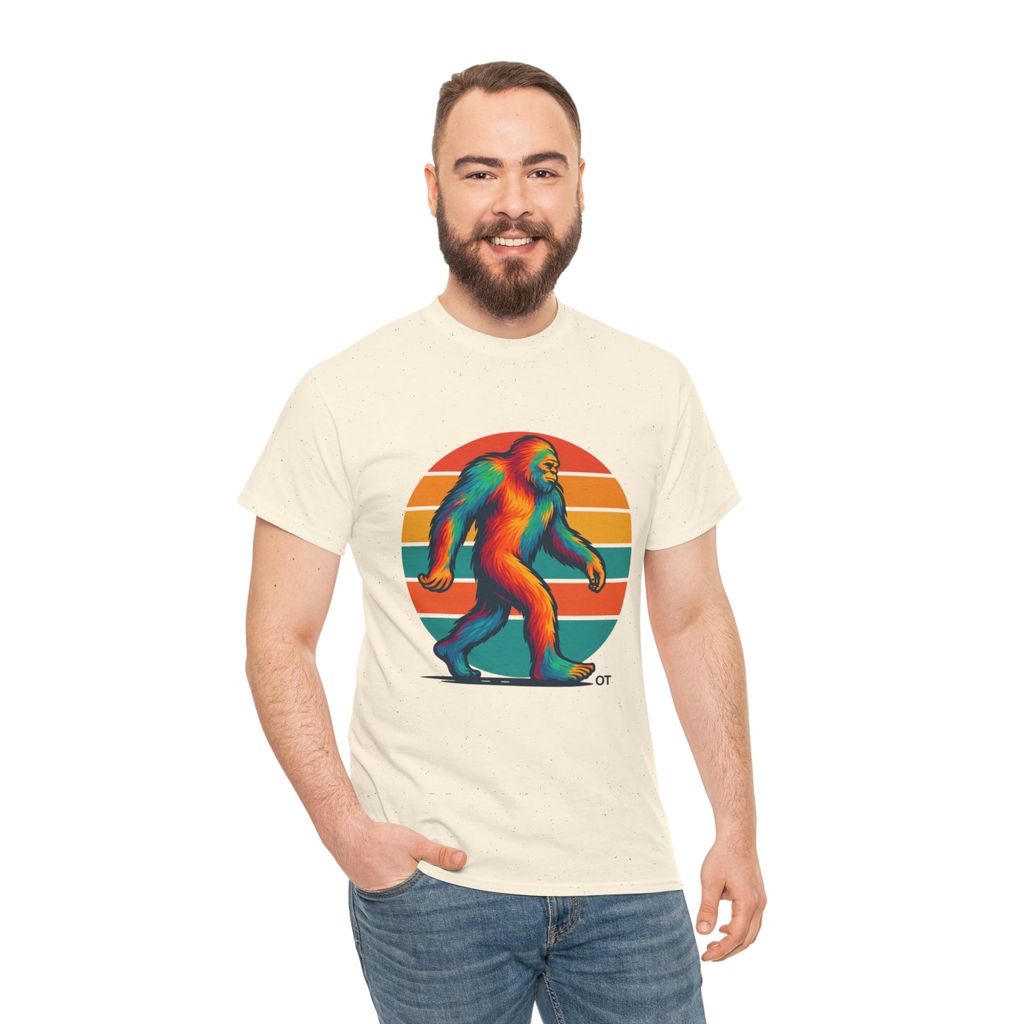 Colorful Bigfoot Unisex T-Shirt, Fun Graphic Tee for Nature Lovers, Perfect for Holidays, Festivals, Camping, Gifts