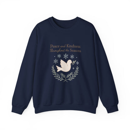 Peace and Kindness Crewneck Sweatshirt — Dove Holiday Sweatshirt