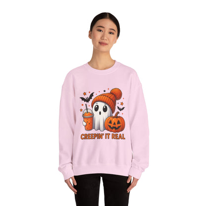 Creepin' It Real Ghost Halloween Sweatshirt