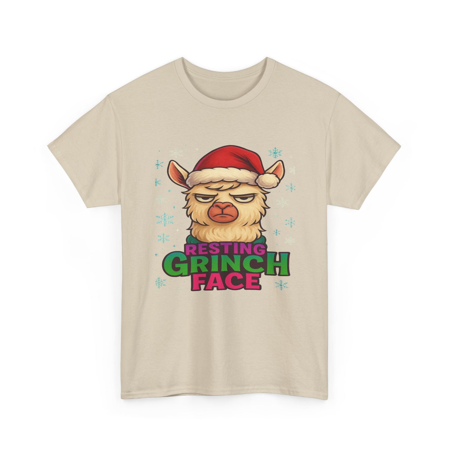Grumpy Llama Face Christmas Tee