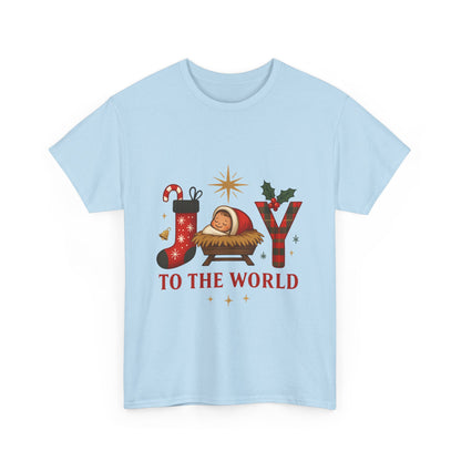 Christmas Joy Unisex Tee with Baby Jesus Illustration