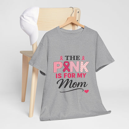 Mom's Strength: Pink Ribbon Breast Cancer Awareness Tee