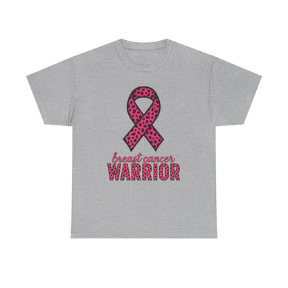 Pink Leopard Ribbon Breast Cancer Awareness Tee