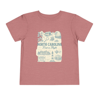 Toddler Tee - NC Landmarks Vintage First in Flight Design