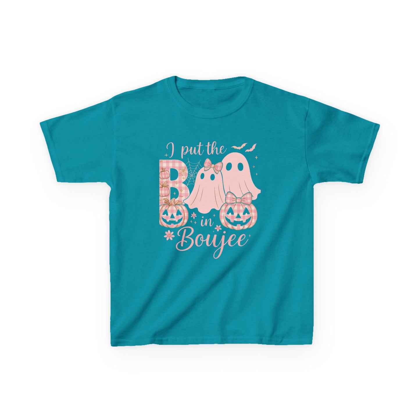 Boujee Halloween Tee - Pink Ghosts & Plaid Pumpkins!
