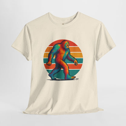 Colorful Bigfoot Unisex T-Shirt, Fun Graphic Tee for Nature Lovers, Perfect for Holidays, Festivals, Camping, Gifts