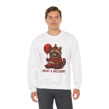 Creepy Clown Raccoon Halloween Sweatshirt