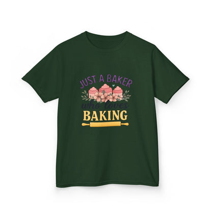 Just A Baker Dinosaur Christmas Tee - Kids Holiday Shirt