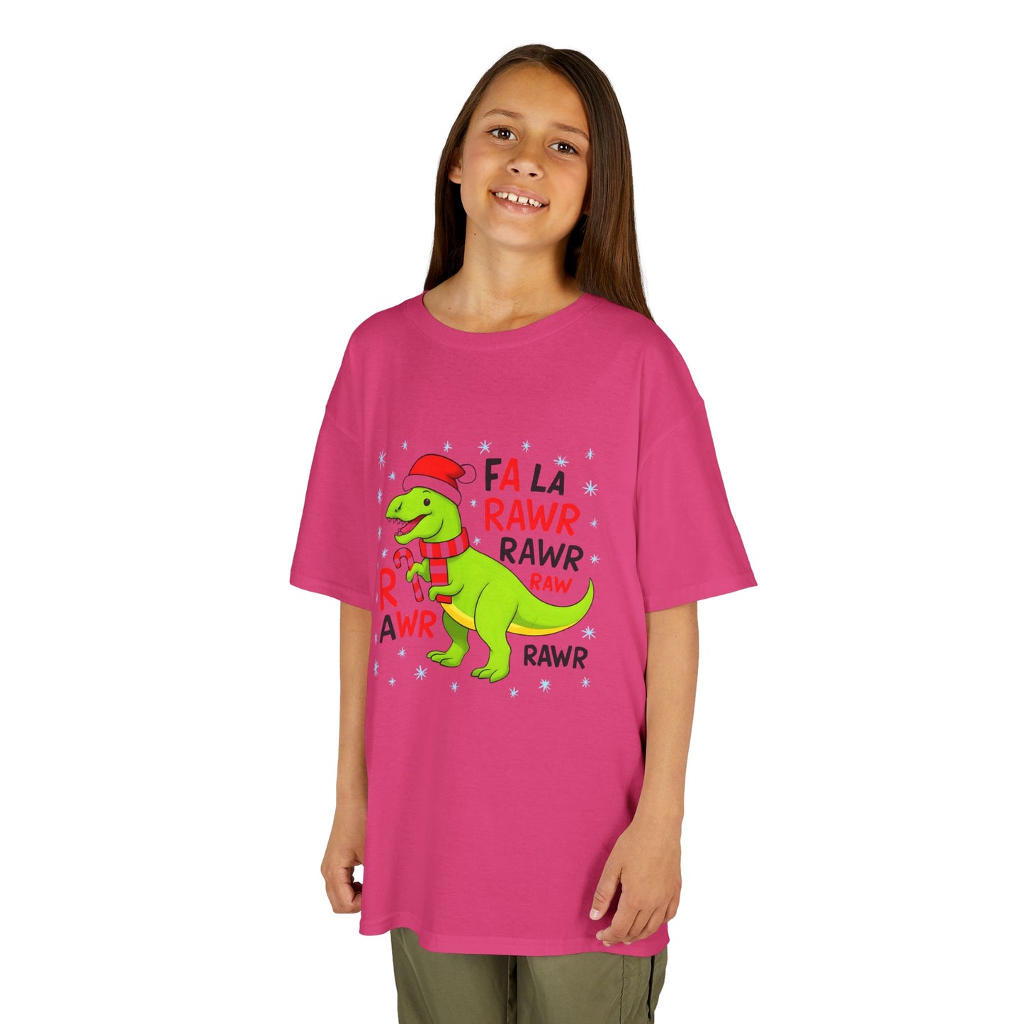 Holiday Dinosaur Kids Tee, Christmas Shirt, Fun Dinosaur T-Shirt, Kids Party Outfit, Cute Graphic Tee, Gift for Kids