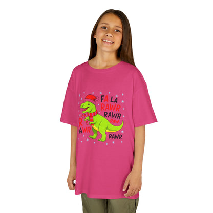 Holiday Dinosaur Kids Tee, Christmas Shirt, Fun Dinosaur T-Shirt, Kids Party Outfit, Cute Graphic Tee, Gift for Kids