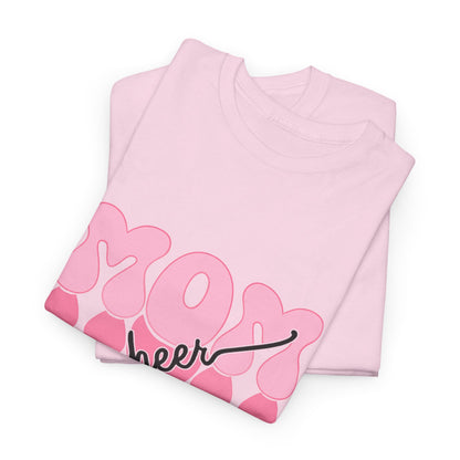 MOM Cheer – Pink Bubble Letter Spirit Tee