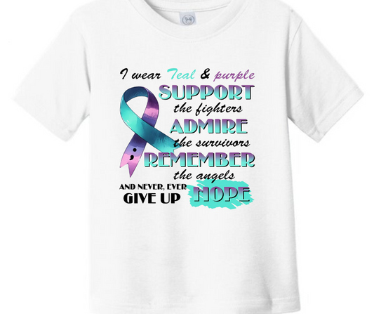 I wear Teal And Purple Suicide Awareness Kid T-Shirt